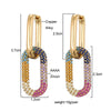 Gold Color Geometric Oval Rectangle Hoop Earrings For Women Zircon Wedding Jewelry Elegant Female Dangle Earings - Image 15