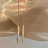 Nature Freshwater Pearl Dangle Earrings for Women Gold Plated Brass Beads Strand Long Tassel Earring - Image 8