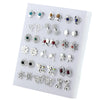 18 Pairs Colorful Rhinestone Hollow Flower Animal Mix Style Plastic Stud Earrings Set For Women Girls - Image 1