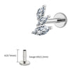 Titanium 16G Cluster Marquise CZ Tragus Helix Stud Conch Lobe Rook Cartilage Leaf Climber Flat Back Labret - Image 8