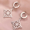Witches Knot Dangle Earrings for Women Wiccan Witch Charms Stainless Steel Hoop Earrings Goth Jewelry Religious Gift - Image 1