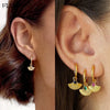 Silver Needle Gold-color Hoop Earrings for Women Shell Pendants Earrings Jewelry Gifts - Image 4