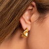 Stainless Steel Gold Color Irregular Wave Shape Hoop Earrings for Women Jewelry Silver Geometric Textured Folded Over Studs - Image 3