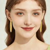 Metal Frosted Texture Piercing Earrings Hight Quality Gold Color Long Drop Earring For Women Gothic Jewelry Accessories - Image 3