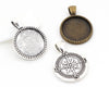 10pcs 20mm Inner Size Antique Silver Plated And Bronze compass Style Cabochon Base Setting Charms Pendant - Image 4
