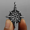 316L Stainless Steel Viking Rune Compass Pendant Chain Necklace For Men Jewelry Vintage Accessories - Image 4