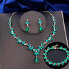 3Pcs lime green Jewelry Sets for Women Earrings Bracelets Choker Necklace Set Prom Bridal Wedding Jewellry Accessories - Image 4