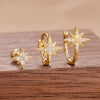 3PCS Korean Shiny Zirconia Star Clip Earring Set For Women Stainless Steel Charm Female Sweet Ear Cuff Cartilage Earring Jewelry - Image 1