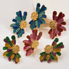 Metal Mardi Gras Flower Stud Earrings for Women Creative Simple Design Jewelry Party Accessories - Image 1