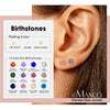 Birthstone Pierced Earrings Zirconia Earrings Stainless Steel Jewelry Birthday Gift - Image 1