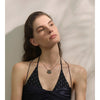 Spectrolite Agate Stone Oval Pendant Necklace for Women Golden Stainless Steel Jewelry Gift - Image 3