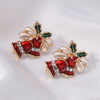 Dainty Crystal Xmas Snowflake Stud Earrings for Women Jewelry Shine Christmas Tree Bell Star Pierced Dangle Year Gift - Image 4