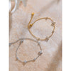 Delicate Cubic Zirconia Flower Chain Thin Bracelet Bangle Stainless Steel Office Ladies Chic Jewelry Gift - Image 2