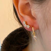 Small Hoop and Stud Earrings with Charm and Chain Styles - Image 39