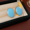 Pink Blue Oil-dropping Round Oval Stud Earrings Unique Design Bean Beads Ear Studs Earrings Temperament Ear Accessories - Image 13