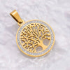 Tree of Life Round Pendant Necklace Stainless Steel Jewelry Gift for Women Wedding - Image 5