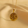 Gold Plated Necklace Stainless Steel Necklace Sun Star Moon Disk Pendant Necklace for Men and Women - Image 2
