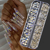 100/50cm Long Crystal Chain Nail Charms 1.5/2mm Shinying Clear/AB Diamond Nail Art Metal Steel French Manicure Crystal - Image 36