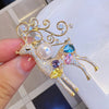 christmas deer brooch colorful diamond elk zircon animal pin jewel - Image 1