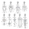 1pcs Faux Fake Belly Piercing Flower Butterfly Dangling Fake Belly Button Pircing Clip On Umbilical Navel Cartilage Earring Clip - Image 18