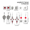 Ingemark 6Pairs/Set Halloween Red Crystal Skull Spider Metal Drop Earrings for Women Goth Cross Rose Piercing Earrings Jewelry - Image 5