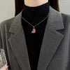 Colorful Bling Cubic Zirconia Pendant Stainless Steel Necklace Neck Chain Shiny Jewelry For Women Gift - Image 4