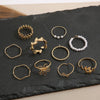 10Pcs Imitation Pearl Leaf Flower Rings Set For Women Rhinestone Butterfly Finger Ring Metal Knuckle Finger Ring Jewelry - Image 6