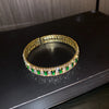 Geometric Zircon Bracelet Bangles For Women Pink Green Cuff Bracelets Weddings Party Jewelry - Image 8