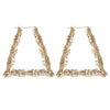 Ethnic Style Geometric Hoop Earrings Gold Silver Color Alloy Tone Bamboo Punk Women Big Hollow Creole Women - Image 12