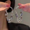 Metal C-Shaped Tassel Chain Earring for Women Elegant Silver Color Waterdrop Geometric Temperament Drop Earrings Jewelry - Image 11