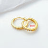 Stainless Steel Hoop Earrings with Multicolor Zircon Details - Image 12