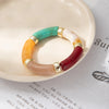 Multicolor Plastic Bamboo-Style Stretch Bangle - Image 14
