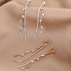 Korean Long Crystal Tassel Clip on Earrings For Women Jewelry Zircon Women's Earrings - Image 1