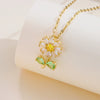 Sweet Sexy Sparkly Zircon Crystal Sunflower Necklaces For Women Cute Stainless Steel Clavicle Chain Jewelry - Image 3