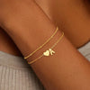 Initial Bracelets for Women Girls Gold Plated Stainless Steel Heart Initial Bracelet Stuff Jewelry Gifts - Image 2