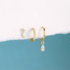 Silver WaterDrop/Flower/Pearl Earring Set For Women Gold Plated 3 piece Earring Party Jewelry Gifts - Image 3