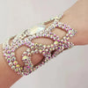 Stonefans Hollow Dance Belly Bracelet Bangle Women Wrist Decoration 2024 Water Drop Rhinestone Bangle Adjustable Jewelry