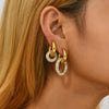 Cubic Zirconia Huggie Hoop Earrings in Gold-Tone Stainless Steel - Image 48