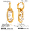 Geometric Zircon Drop Earrings For Women Minimalist Gold Plated Stainless Steel Earrings Jewelry Gift - Image 6