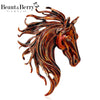 Enamel Horse Head Brooches for Women Zodiac Animal Pins Casual Party Accessories Gifts Friends Decoration - Image 1