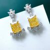 Simple and Elegant Square Cubic Zirconia Earrings Bling Yellow CZ Dangle Women Wedding Engagement Jewelry - Image 39