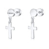 1Pair Punk Lock Lightning Chain Feather Leaf Stainless Steel Male Woman's Piercing Hoop Earring for Man Jewelry Vintage - Image 18