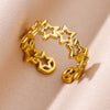 Seashell and Starfish Open Ring in 316L Stainless Steel Adjustable - Image 20