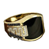 Classic Men's Ring Metal Inlaid Black Stone Zircon Punk Rings for Men Engagement Wedding Jewelry - Image 4