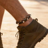 Vintage Skull Coconut Shell Wooden Bead Double-layer Leather Anklet for Men Adjustable Ankle Bracelet Summer Beach Jewelry - Image 5