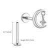 Titanium 16G CZ Moon Cartilage Earring Tiny Crescent Moon CZ Dangle Helix Tragus Conch Stud Ear Piercing - Image 13