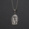 Santa Muerte Pendant Necklace, Gothic Death Saint Medal Necklace with Rose Border, Occult Dark Aesthetic Jewelry for Men Women - Image 3