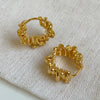 Irregular Wavy Pleated Earrings for Women Retro Copper Metal Earrings Design Simple Temperament Senior Jewelry - Image 12