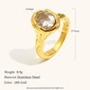 La. Muses Shiny Round Zircon Irregular Stainless Steel Women's Ring Pvd Gold Plated Jewelry Accessories - Image 4