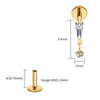 Titanium Baguette Cartilage Earring 16G CZ Dangle Helix Earlobe Labret Stud Flat Back Piercing Jewelry - Image 16